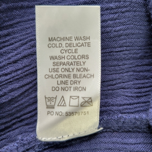 Roamans Crepe Dress Size 26W Blue Button Front Dolman Roll Tab Sleeve Rayon New - Picture 7 of 12